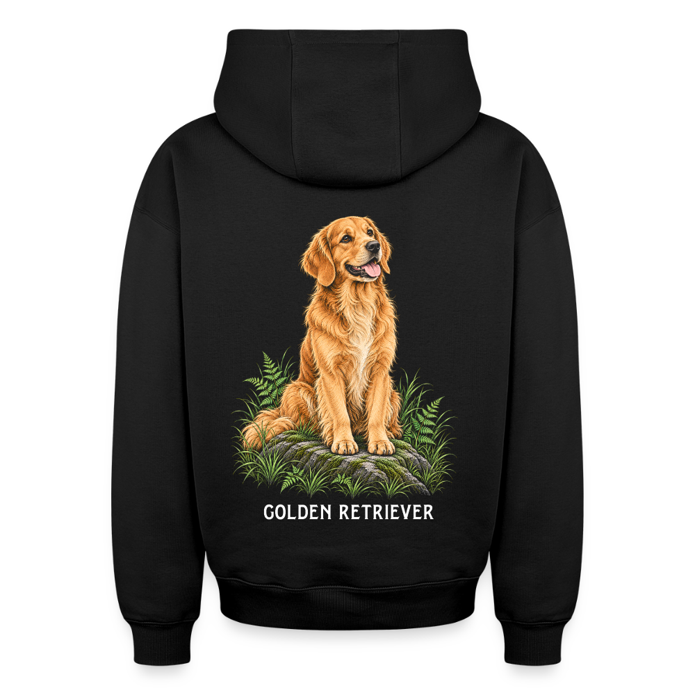 Golden Retriever Oversized Heavyweight Hoodie - Schwarz