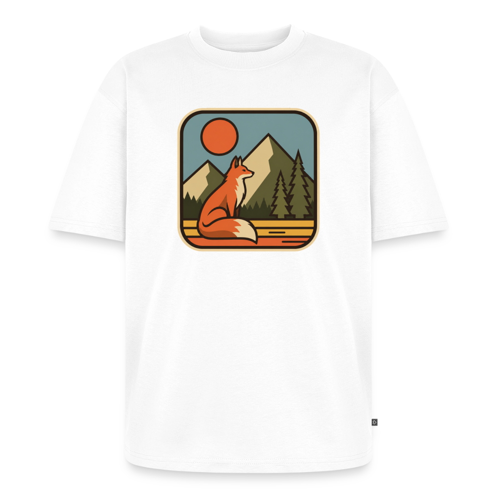 Waldwappen Fuchs Premium Oversized Bio T-Shirt - Weiß