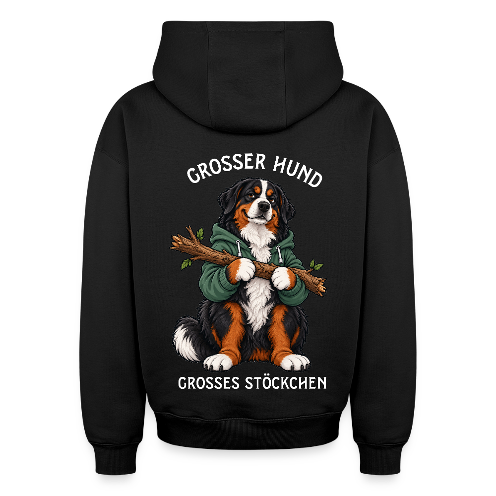 Grosser Hund Oversized Heavyweight Hoodie - Schwarz
