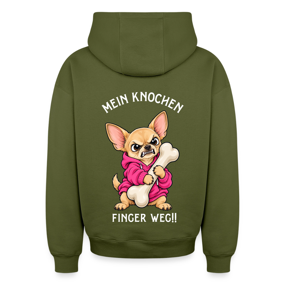 Mein Knochen Oversized Heavyweight Hoodie - Khaki