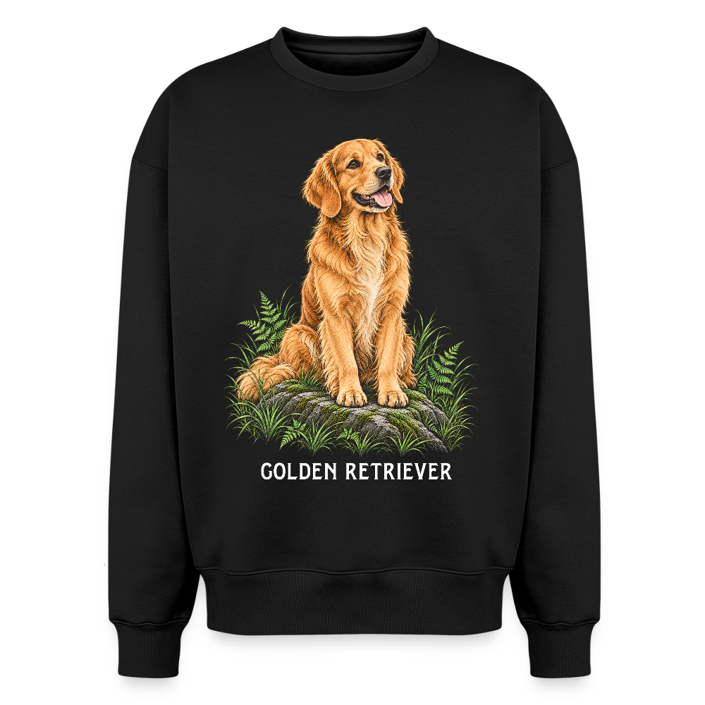 Golden Retriever Oversized Heavyweight Sweater - Schwarz