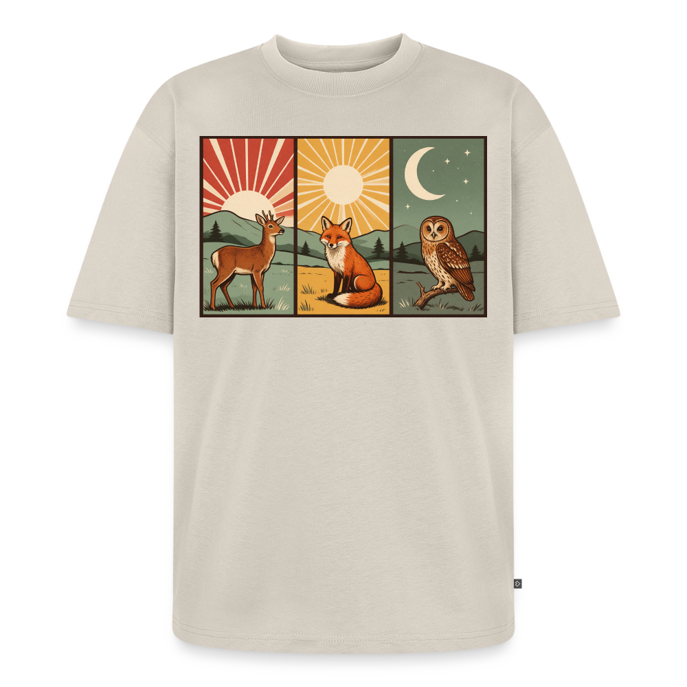 Ein Tag der Natur Premium Oversized Bio T-Shirt - Beige