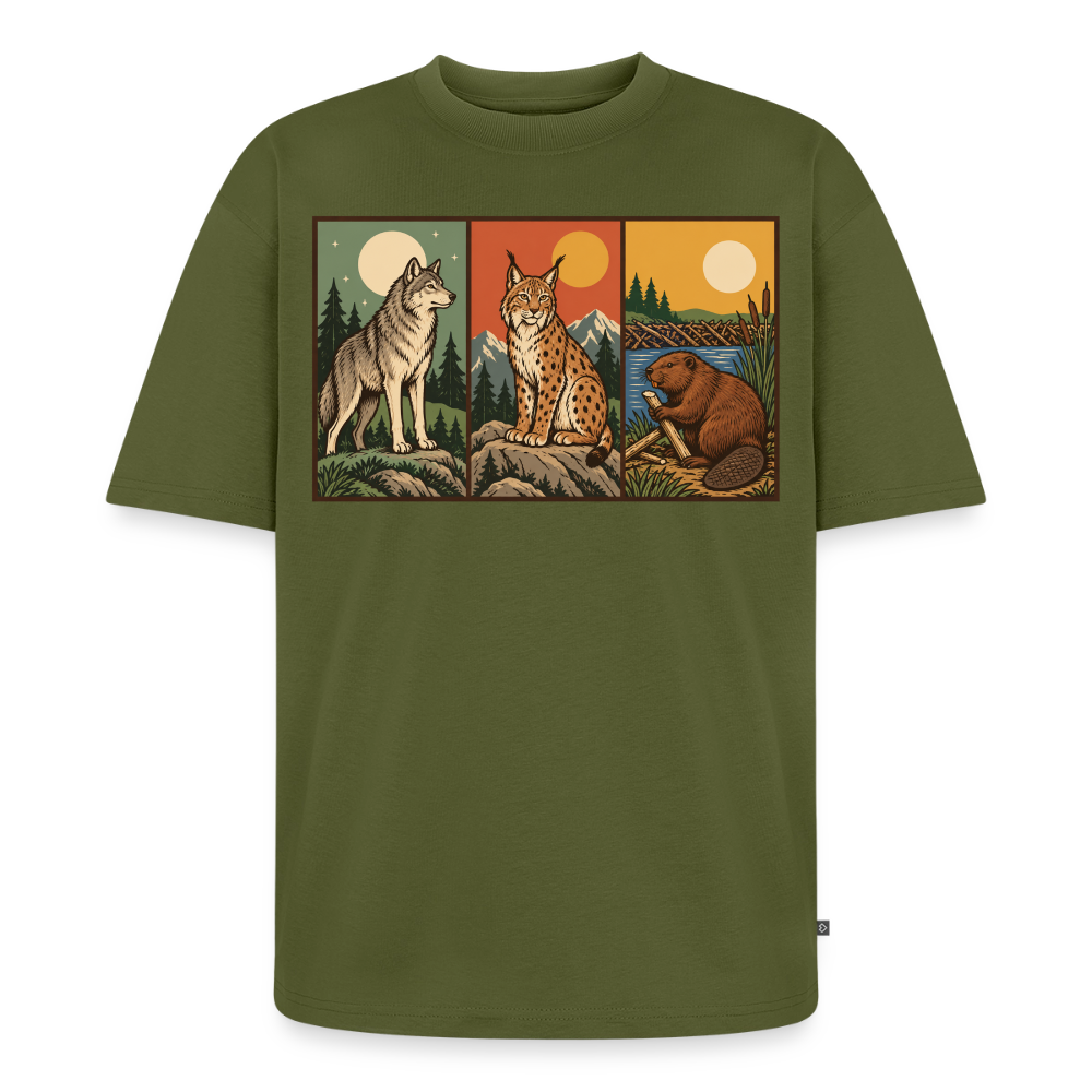 Die Rückkehrer Premium Oversized Bio T-Shirt - Khaki
