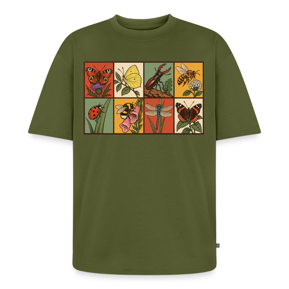 Insekten der Natur Premium Oversized Bio T-Shirt - Khaki