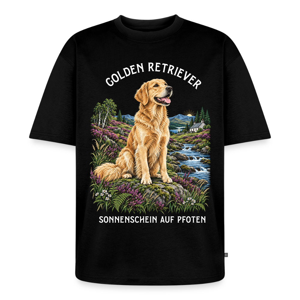 Golden Retriever T-Shirt in Schwarz – handgezeichnetes Golden Retriever-Motiv | Geschenk für Hundeliebhaber von Pfotenart