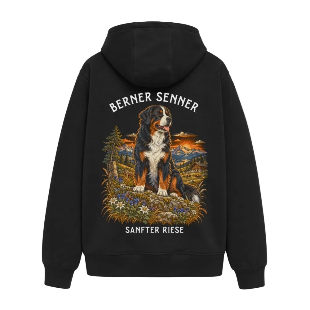 Berner Sennen Hund Oversized Heavyweight Hoodie - Schwarz – Böse Jungs