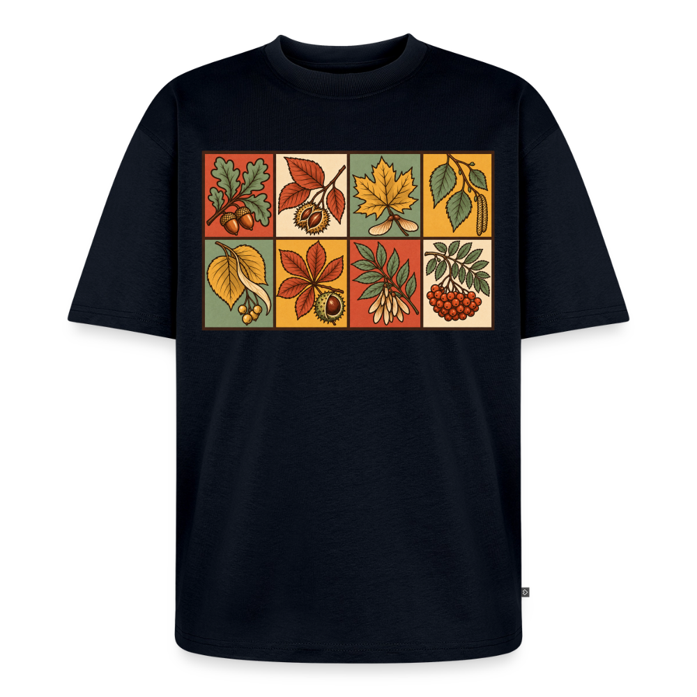 Baumarten der Natur Premium Oversized Bio T-Shirt - Navy