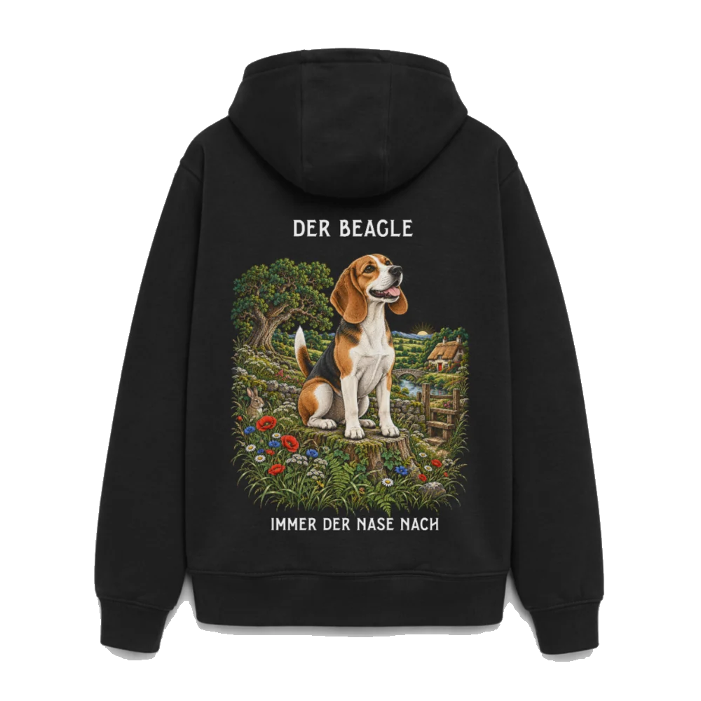 Beagle Oversized Heavyweight Hoodie - Schwarz – Böse Jungs