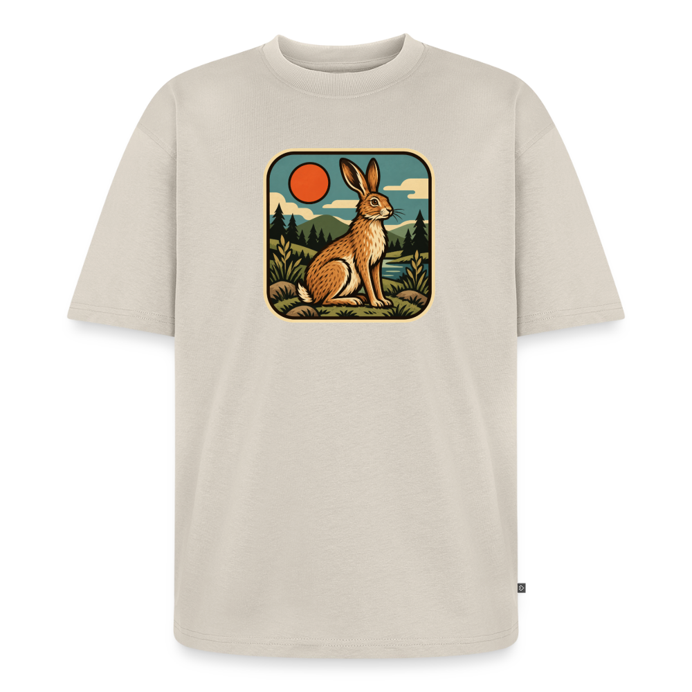 Waldwappen Hase Premium Oversized Bio T-Shirt - Beige