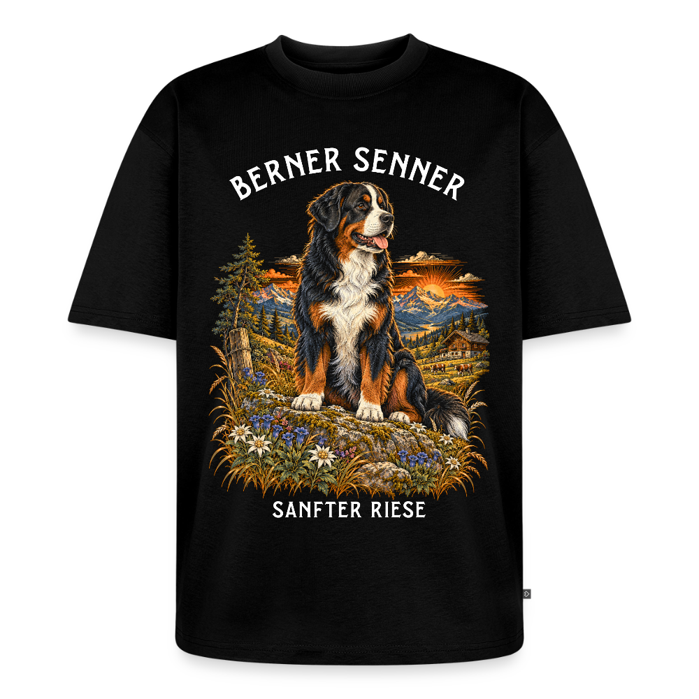 Berner Sennenhund T-Shirt in Schwarz – handgezeichnetes Berner Sennenhund-Motiv | Geschenk für Hundeliebhaber von Pfotenart
