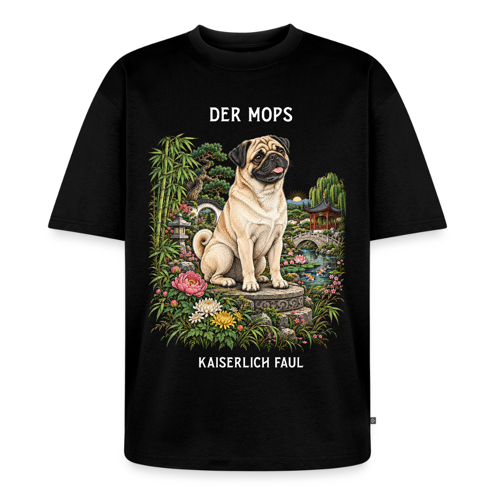 Mops T-Shirt in Schwarz – handgezeichnetes Mops-Motiv | Geschenk für Hundeliebhaber von Pfotenart
