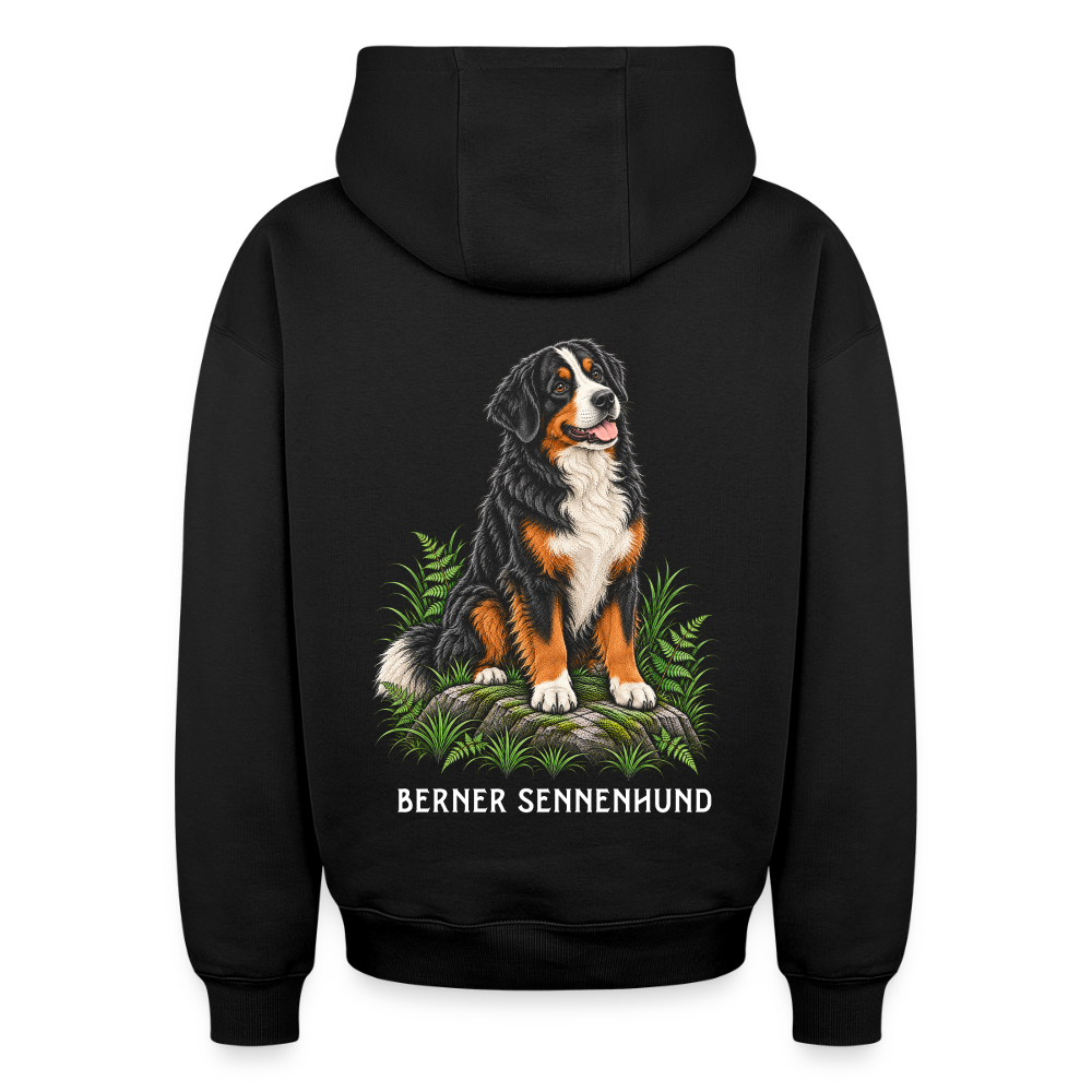 Berner Sennenhund Oversized Heavyweight Hoodie - Schwarz