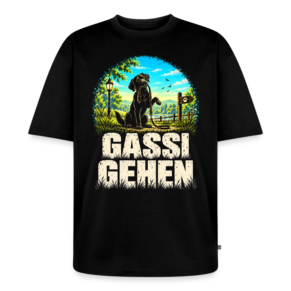 Gassie gehen Unisex Premium Oversized Organic T-Shirt - Schwarz