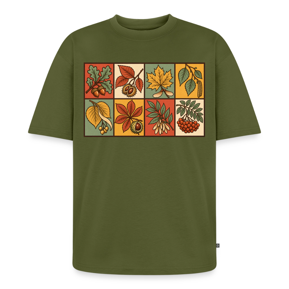 Baumarten der Natur Premium Oversized Bio T-Shirt - Khaki
