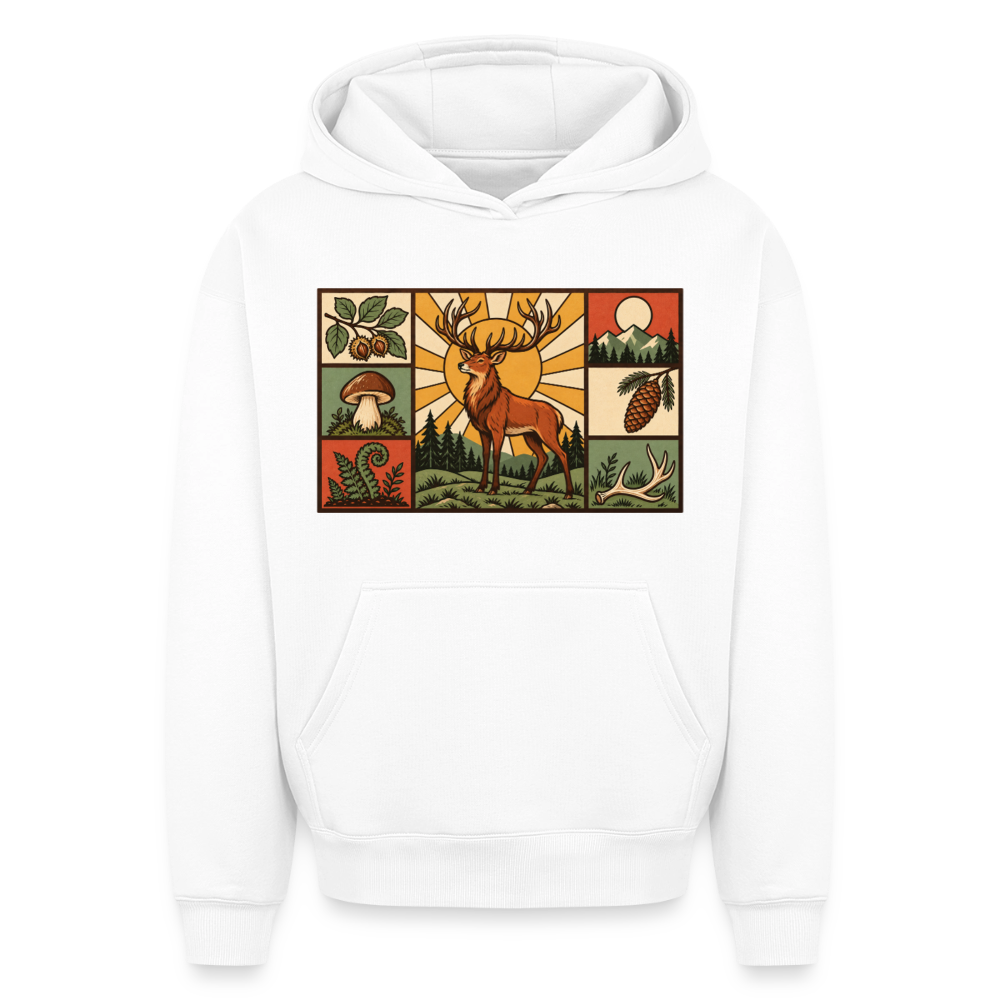 Hirsch Oversized Heavyweight Hoodie - Weiß