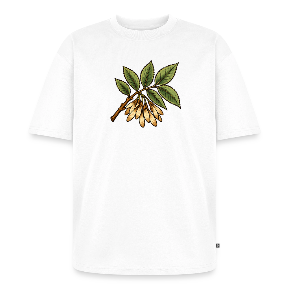 Echenblatt Premium Oversized Bio T-Shirt - Weiß