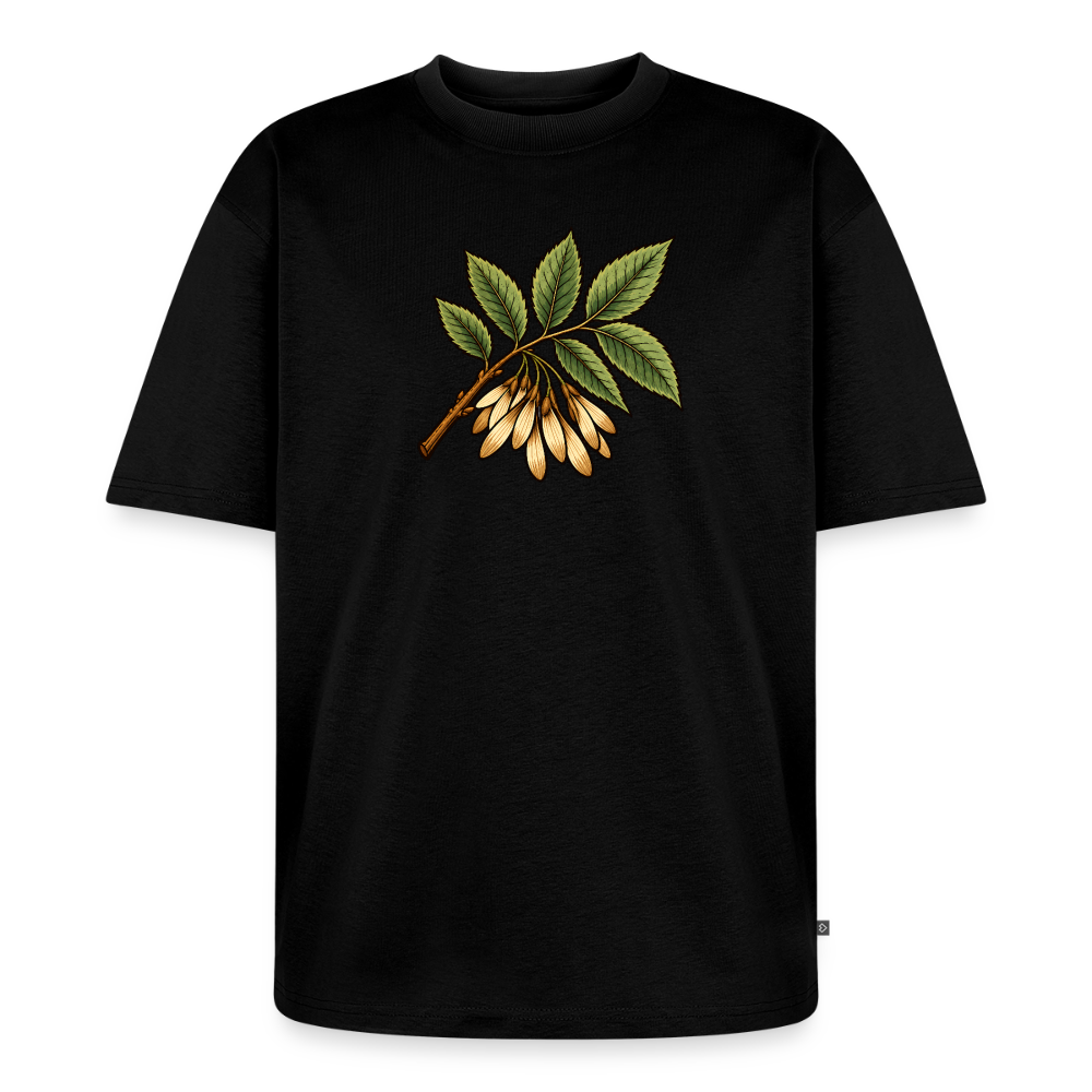 Echenblatt Premium Oversized Bio T-Shirt - Schwarz