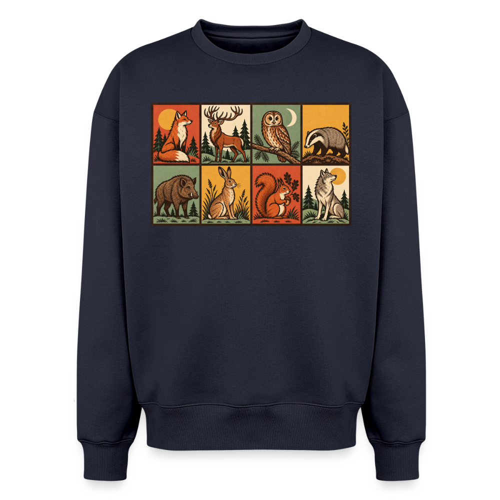Wald Tiere Oversized Heavyweight Sweater - Navy