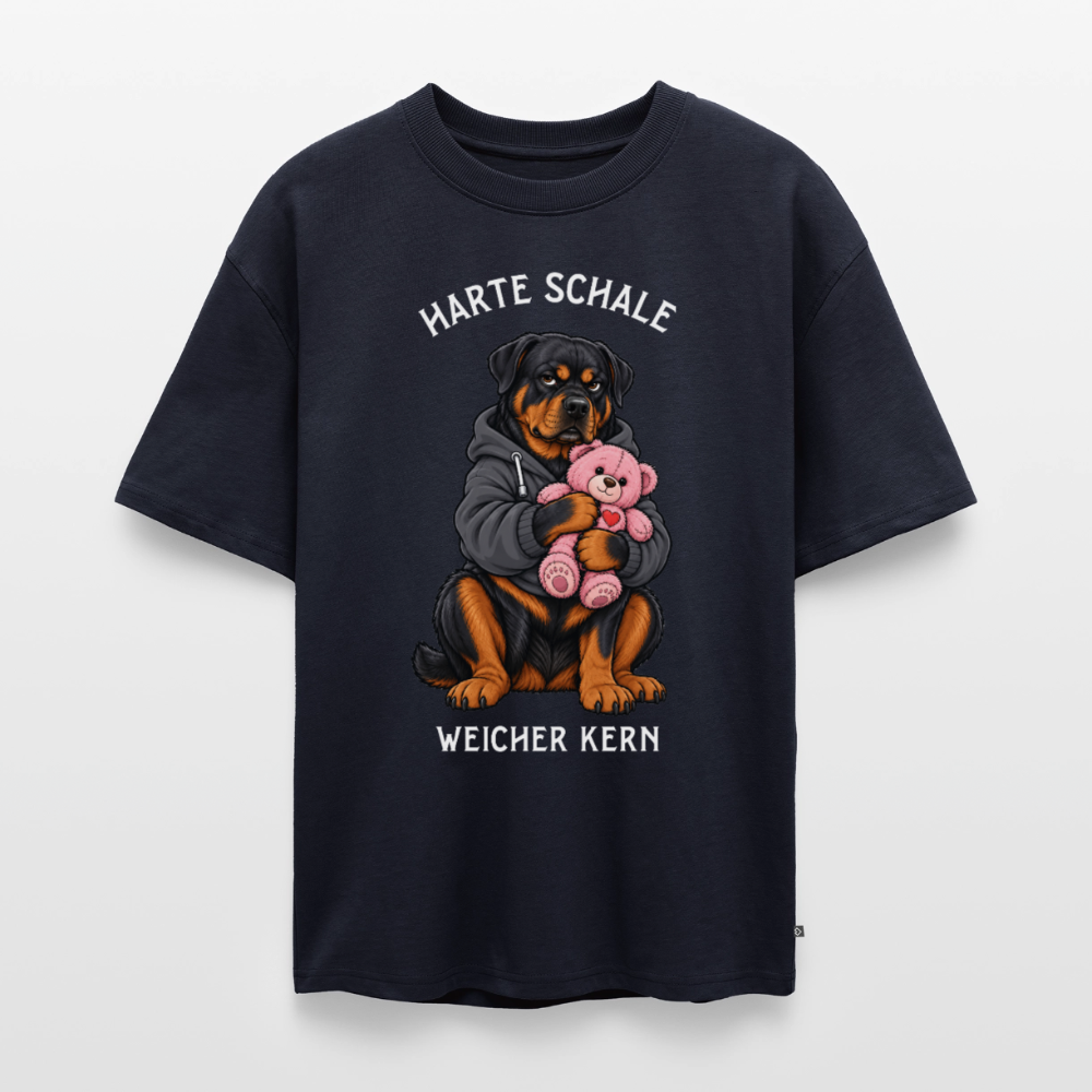 Harte Schale Unisex Premium Oversized Organic T-Shirt - Navy