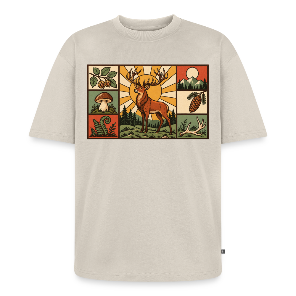 Wald Hirsch Premium Oversized Bio T-Shirt - Beige