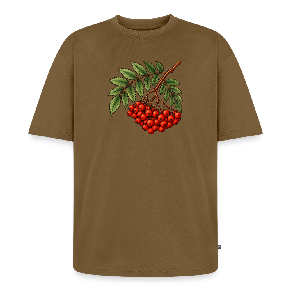 Eberesche Premium Oversized Bio T-Shirt - Nussbraun