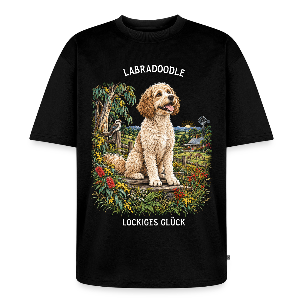 Labradoodle T-Shirt in Schwarz – handgezeichnetes Labradoodle-Motiv | Geschenk für Hundeliebhaber von Pfotenart