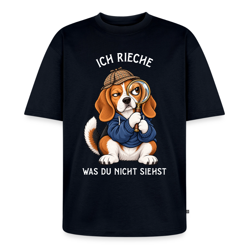 Beagle T-Shirt in Navy – lustiger Cartoon-Hund mit Spruch „Ich rieche“ | Geschenk für Hundeliebhaber von Pfotenart