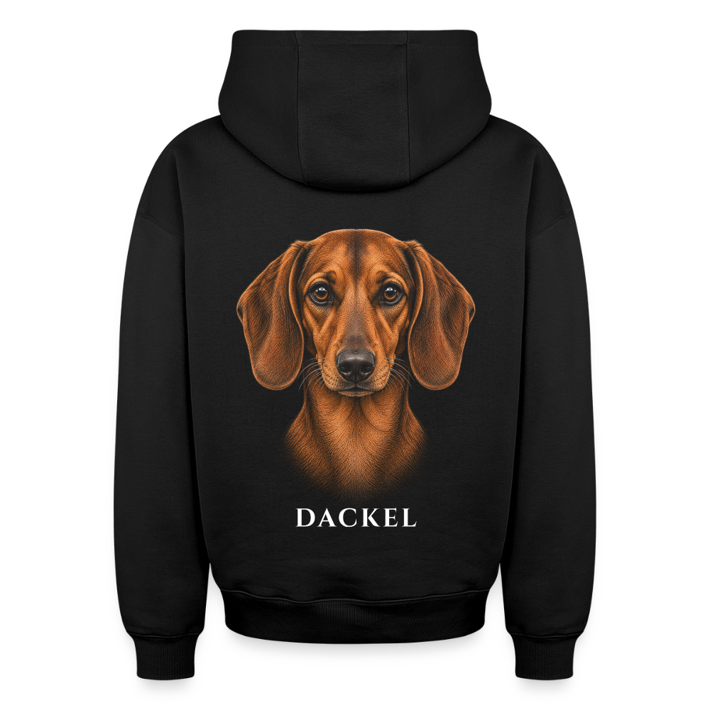 Dackel Oversized Heavyweight Hoodie - Schwarz