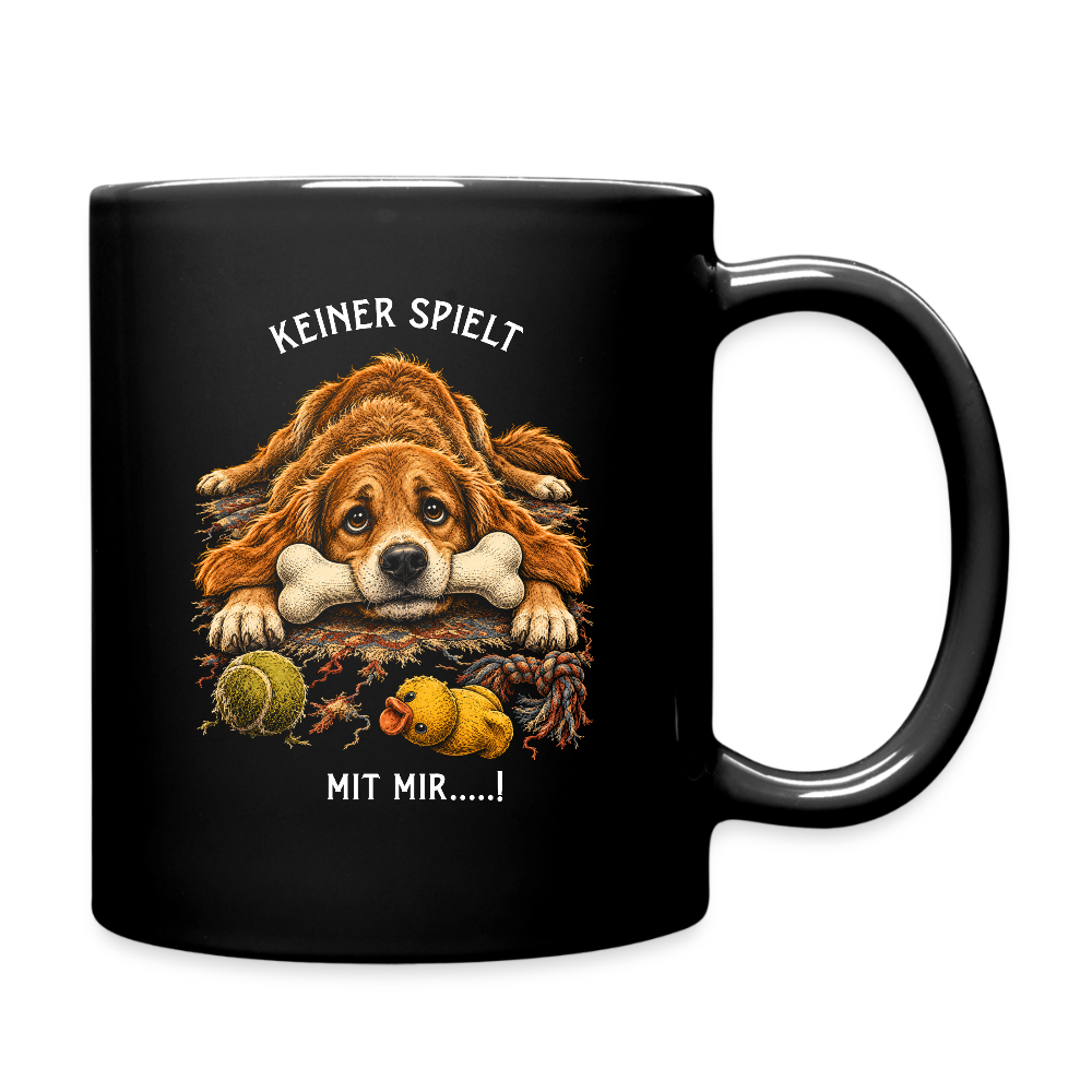 Keiner spielt mit mir Tasse 325 mL - Schwarz