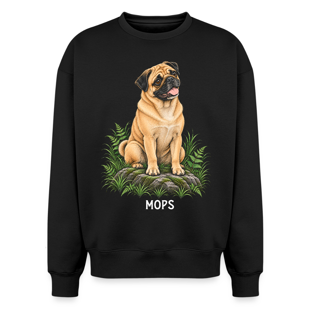 Mops Oversized Heavyweight Sweater - Schwarz