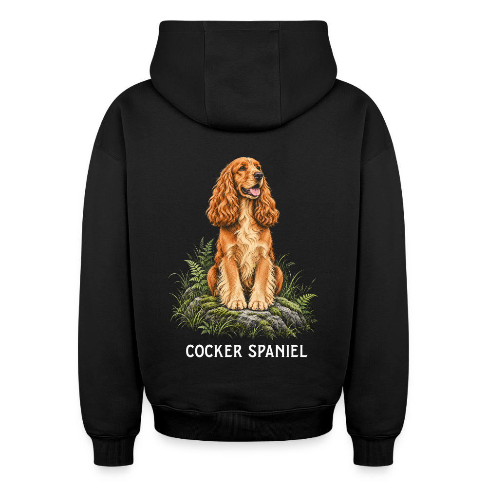 Cocker Spaniel Oversized Heavyweight Hoodie - Schwarz