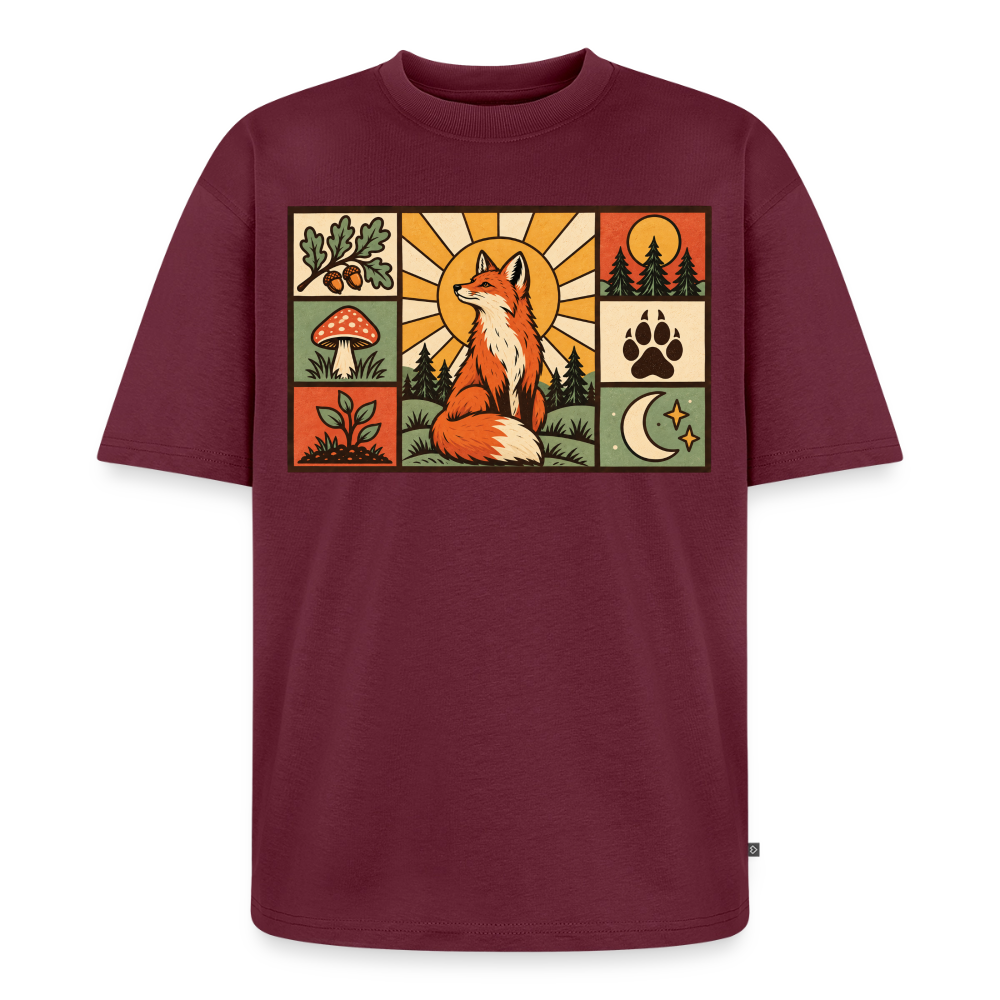 Waldfuchs Premium Oversized Bio T-Shirt - Burgunderrot
