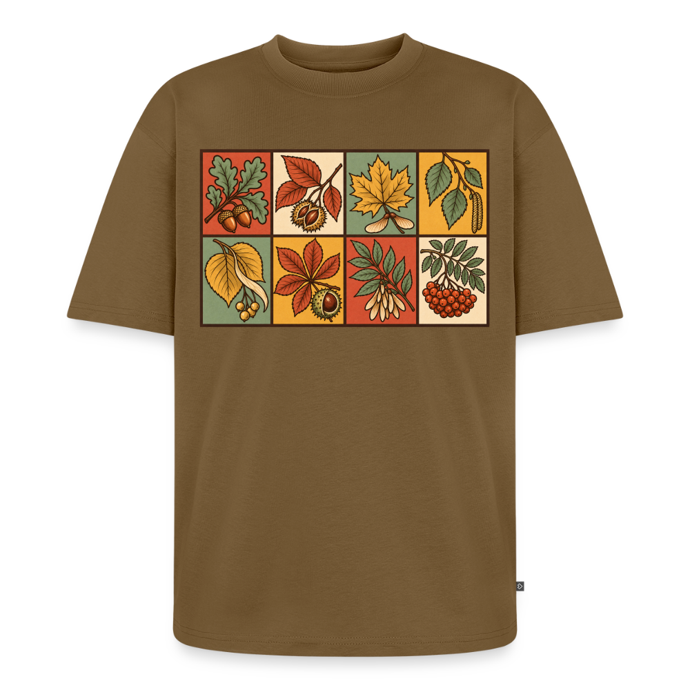 Baumarten der Natur Premium Oversized Bio T-Shirt - Nussbraun