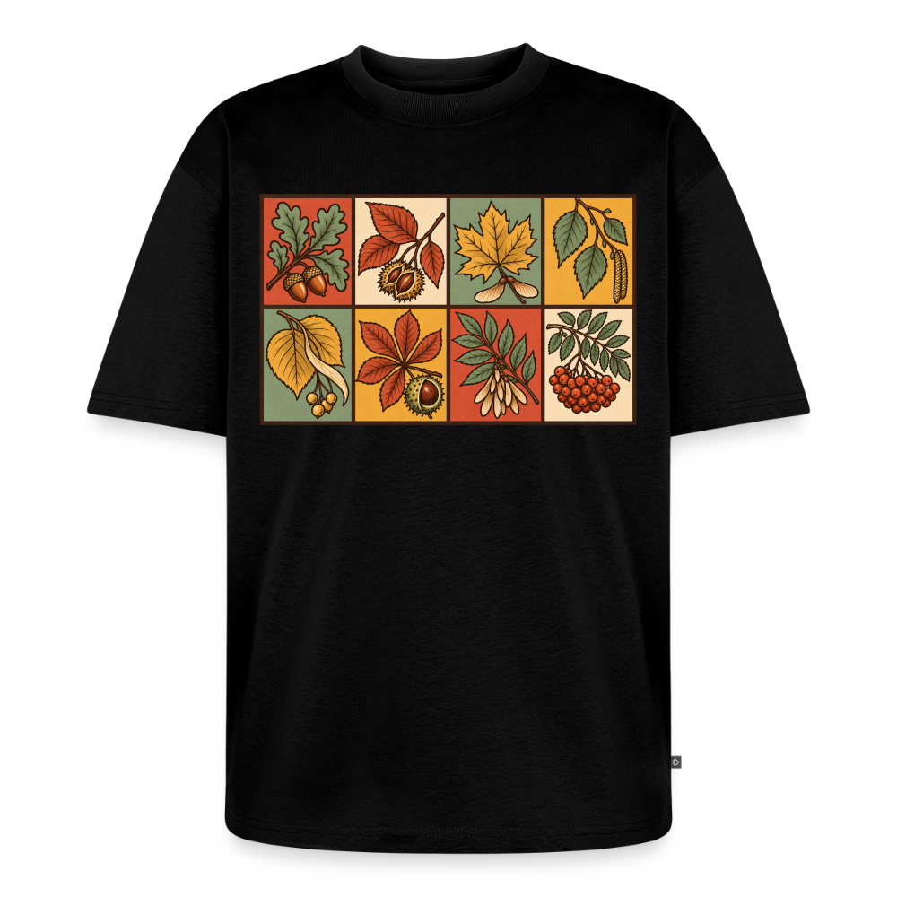 Baumarten der Natur Premium Oversized Bio T-Shirt - Schwarz