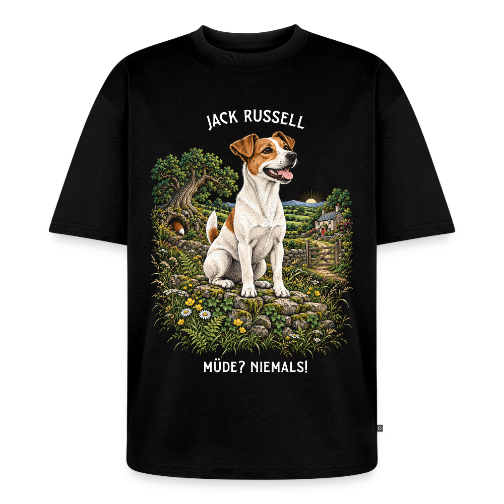 Jack Russell T-Shirt in Schwarz – handgezeichnetes Jack Russell-Motiv | Geschenk für Hundeliebhaber von Pfotenart