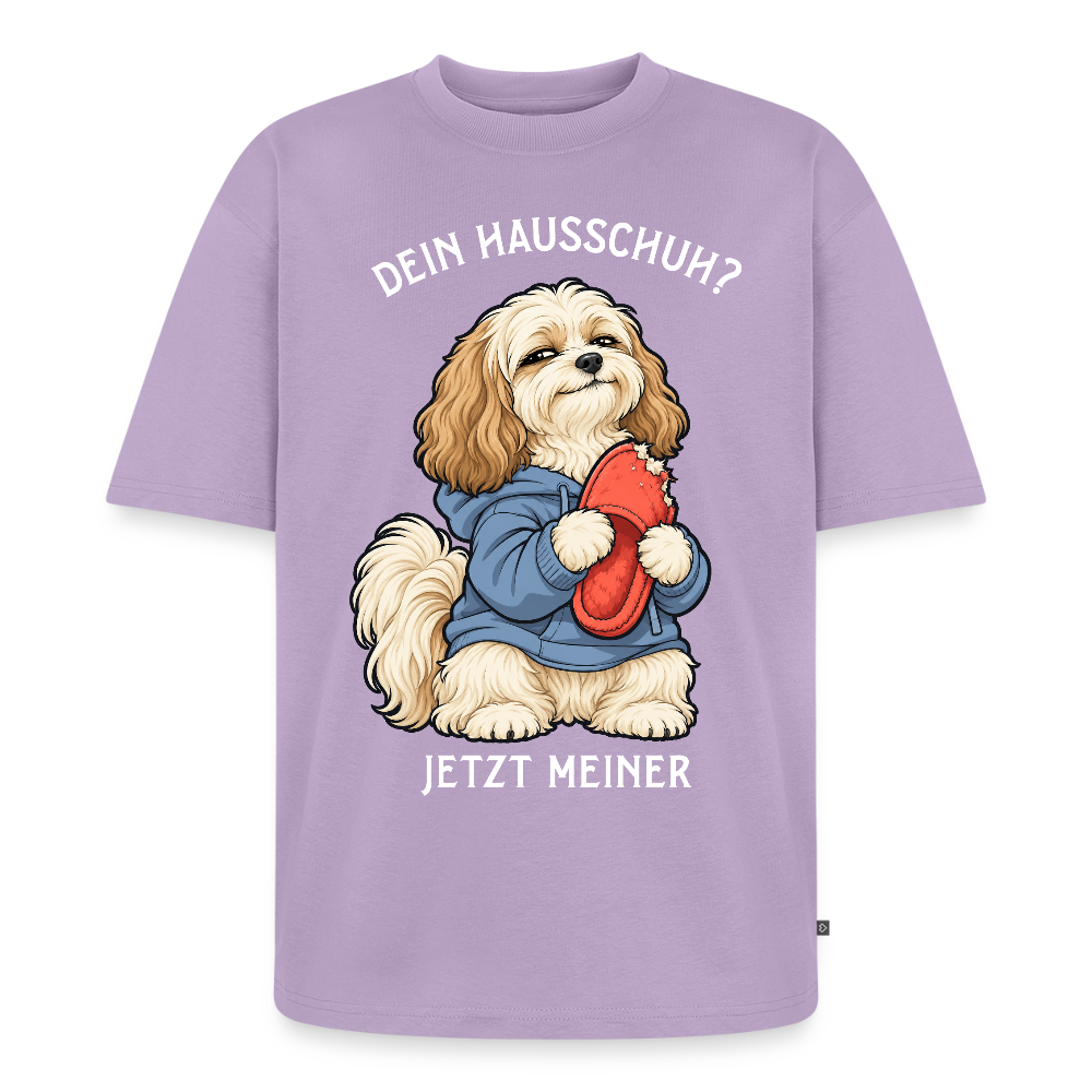 Havaneser T-Shirt in Lavendel – lustiger Cartoon-Hund mit Spruch „Dein Hausschuh?“ | Geschenk für Hundeliebhaber von Pfotenart