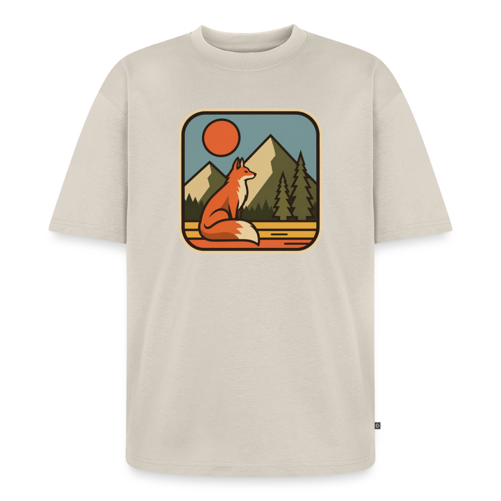 Waldwappen Fuchs Premium Oversized Bio T-Shirt - Beige