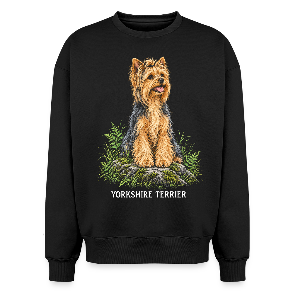 Yorkshire Terrier Oversized Heavyweight Sweater - Schwarz