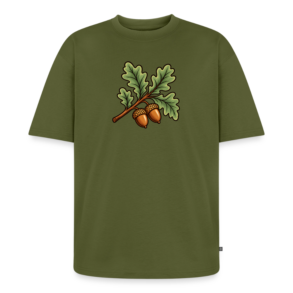 Eichenblatt Premium Oversized Bio T-Shirt - Khaki
