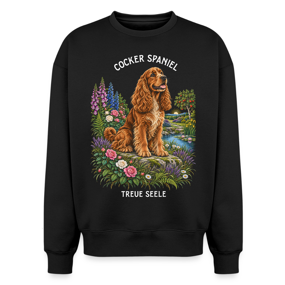 Cocker Spaniel Sweater in Schwarz – handgezeichnetes Cocker Spaniel-Motiv | Geschenk für Hundeliebhaber von Pfotenart