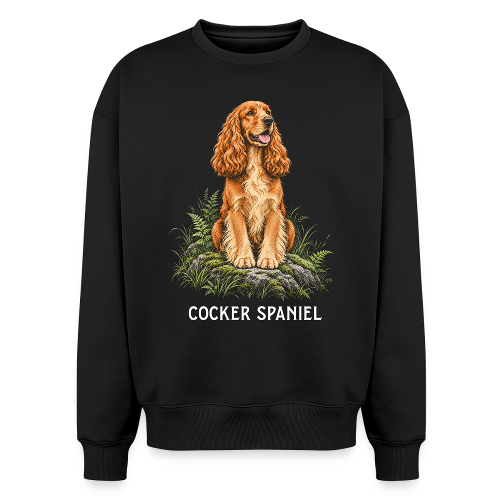 Cocker Spaniel Oversized Heavyweight Sweater - Schwarz