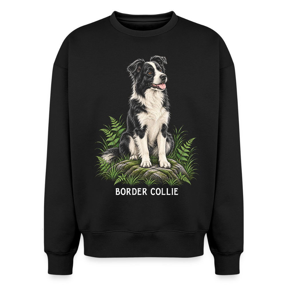 Border Collie Oversized Heavyweight Sweater - Schwarz