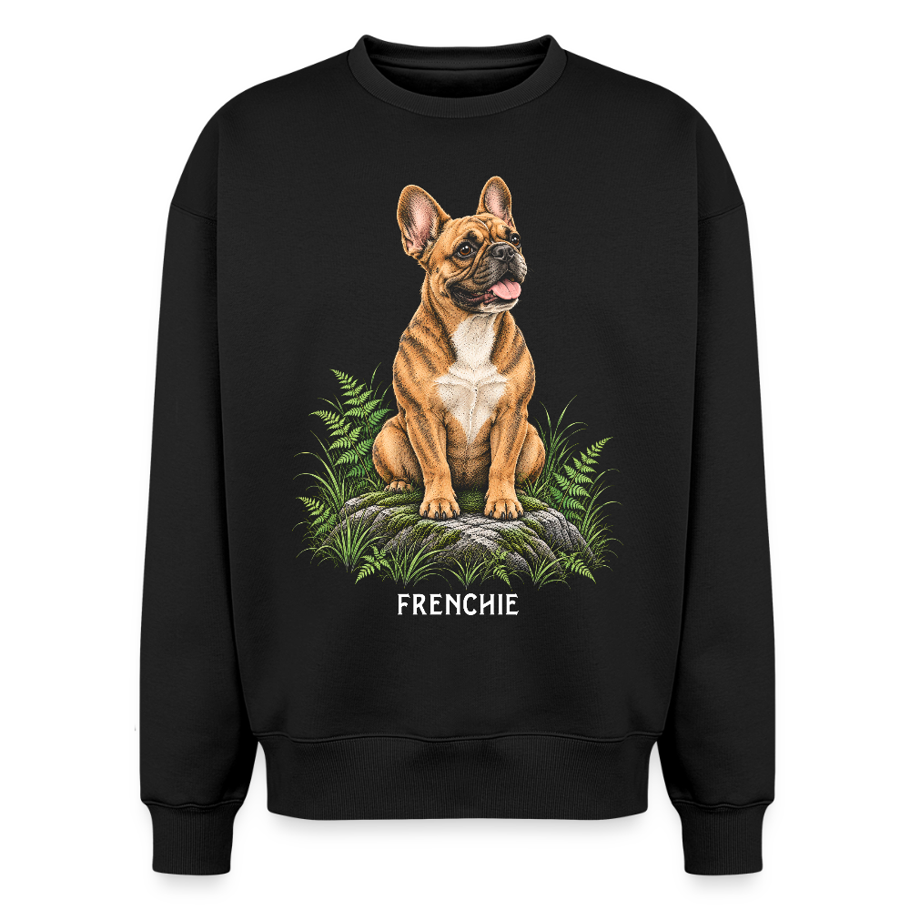 Französiche Bulldogge Oversized Heavyweight Sweater - Schwarz