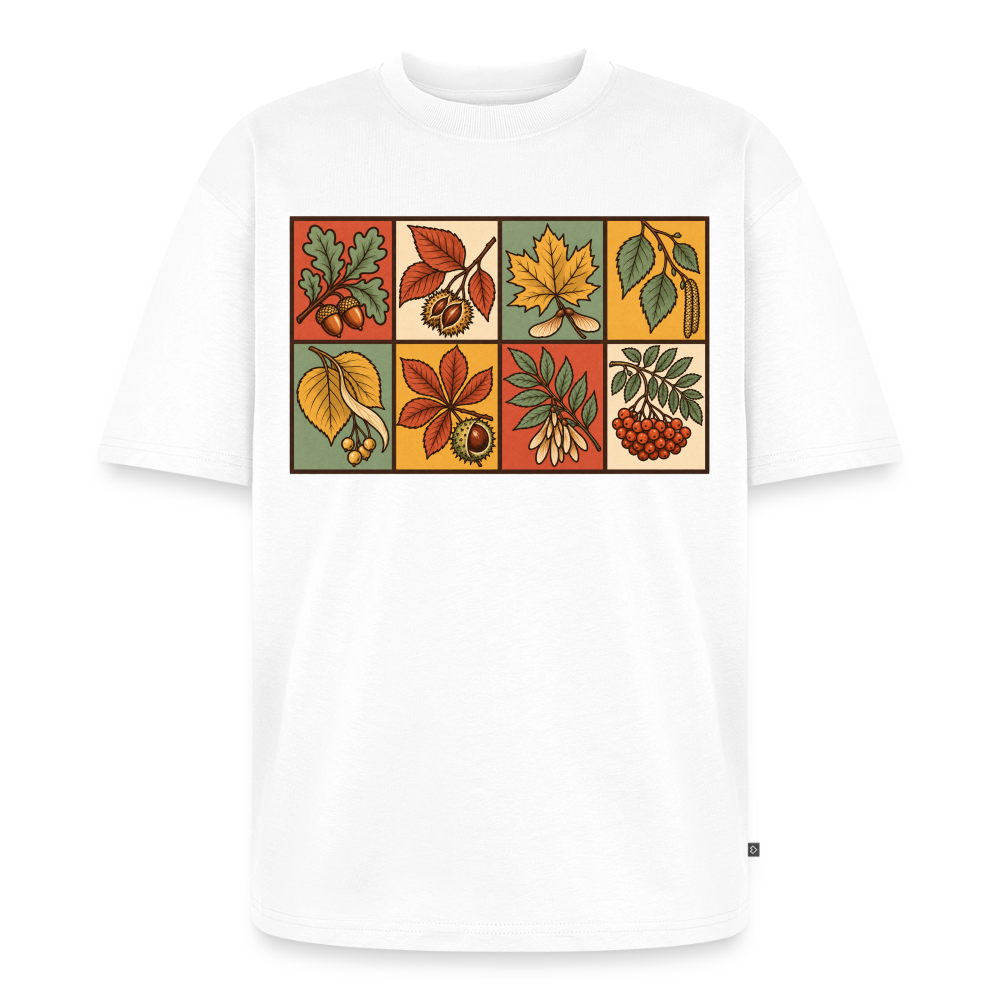Baumarten der Natur Premium Oversized Bio T-Shirt - Weiß