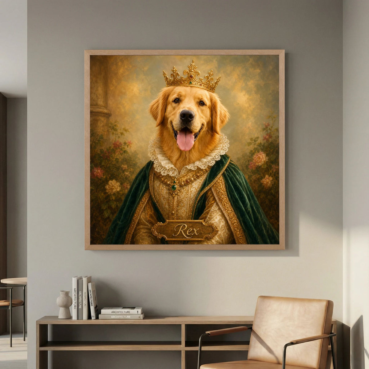 Hundeportrait Poster im Wohnzimmer