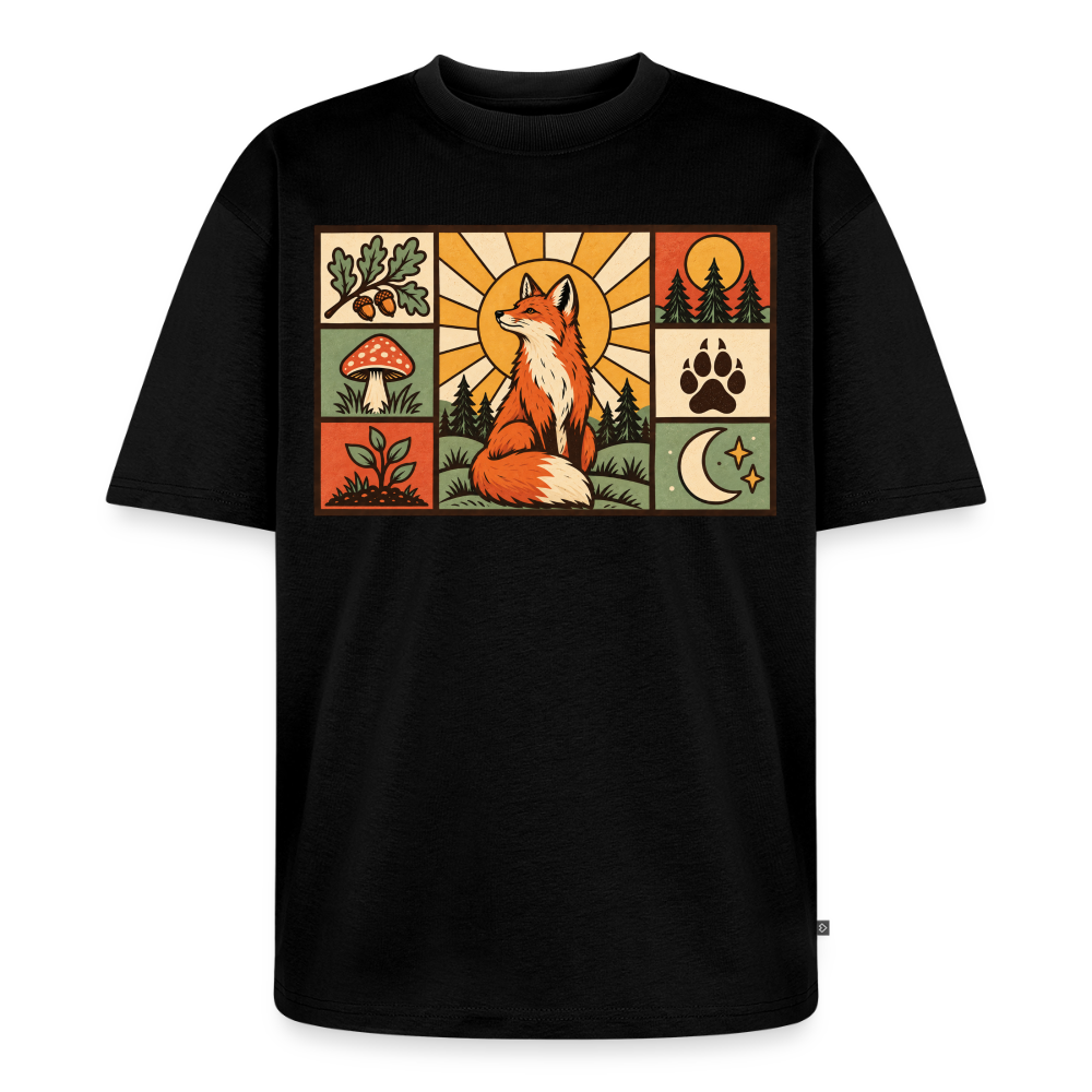 Waldfuchs Premium Oversized Bio T-Shirt - Schwarz