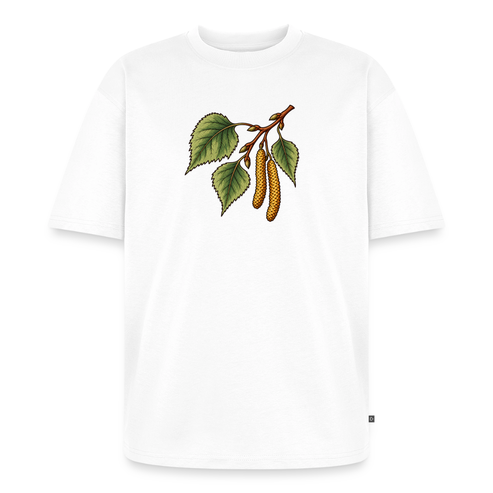 Birkenzweig Premium Oversized Bio T-Shirt - Weiß