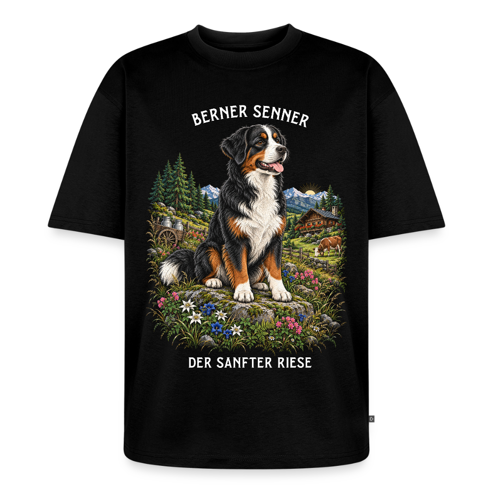Berner Sennenhund T-Shirt in Schwarz – handgezeichnetes Berner Sennenhund-Motiv | Geschenk für Hundeliebhaber von Pfotenart