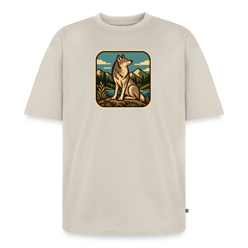 Waldwappen Wolf  Premium Oversized Bio T-Shirt - Beige