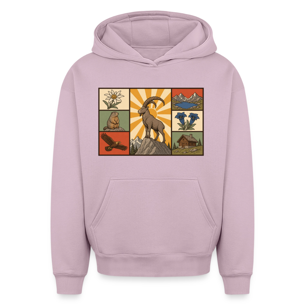 Berg Tiere Oversized Heavyweight Hoodie - Altrosa